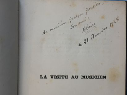 null ALAIN: La visite au musicien. N.R.F., 1927. Grand in-12 demi-basane rouge d'époque...