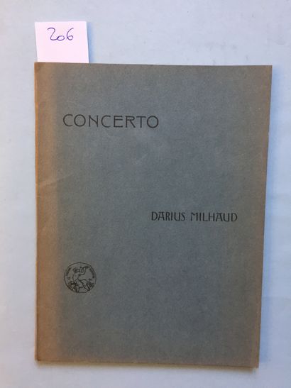 null MILHAUD (Darius): Concerto pour piano et orchestre. Deiss, s.d., in-8 broché...