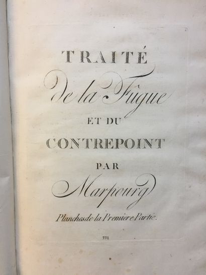 null MARPURG (F.-W.): Traité de la fugue et du contrepoint. Two parts in one volume....
