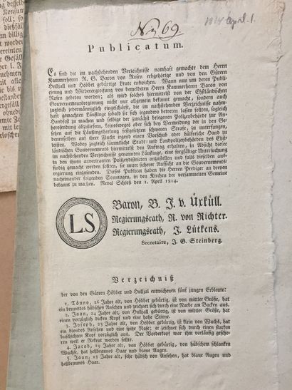 null RUSSIE - ALEXANDRE Ier - Instructions données en allemand à Saint-Petersbourg...