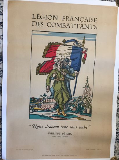 null GUERRE 39/45 - COLLABORATION -LVF Légion Française des Combattants. "Notre drapeau...