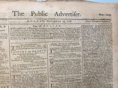 null PERIODICAL - The Public Advertiser. Num. 10034, Monday December 29, 1766. 4...