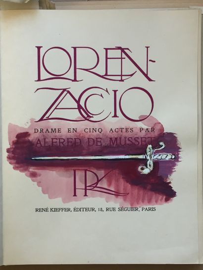 null UNICA - MUSSET (Alfred de): Lorenzacio. Kieffer, 1926. In-8 in sheets under...