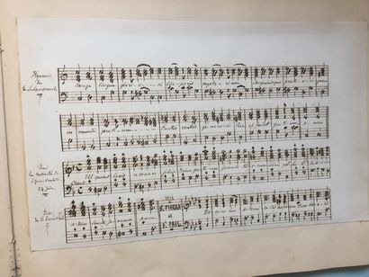 null CARCASSONNE - Musical manuscript of religious music from Carcassonne, XIXth...