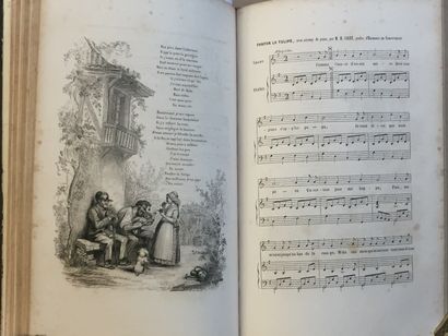 null CHANSONS - Chants et chansons populaires de la France. Delloye, 1843. 3 vol....