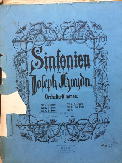null HAYDN (J.): Important collection of old scores: 1/Symphony n°49. With Henry...