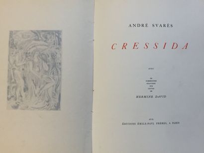 null SUARES (A.): Cressida. Emile-Paul Frères, 1926. In-4 paperback (qq rare and...