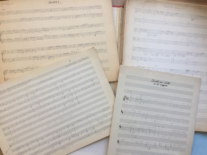 null LUTH - GUITAR - Collection of numerous manuscript scores: Arran gements for...
