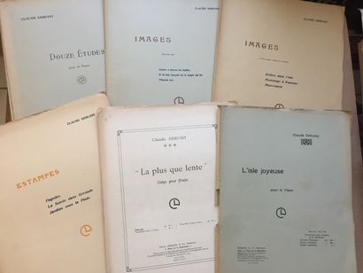 null DEBUSSY (Claude): Reunion of 8 stapled in-4 scores: 1/Douze études pour le piano,...