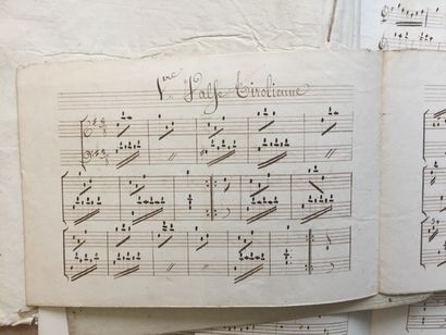 null DANSE - Réunion de partitions manuscrites du XIXe siècle: 1/Ainsi-soit-il, quadrille,...