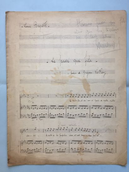 null BEYDTS (Louis) compositeur bordelais 1895-1953: Partition manuscrite: "Le Passé...