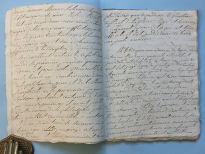 null Manuscrit du XVIIIe siècle: Vie d'Agricola. Cahier in-8 broché de 46 pages....
