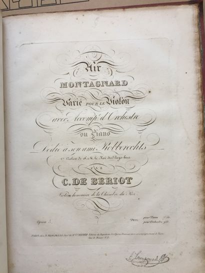 null VIOLIN - Important collection of old scores bound in 6 volumes in-folio half...