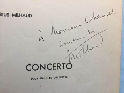 null MILHAUD (Darius): Concerto pour piano et orchestre. Deiss, s.d., in-8 broché...