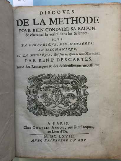 null DESCARTES (René): Discours de la méthode pour bien conduire sa raison et chercher...