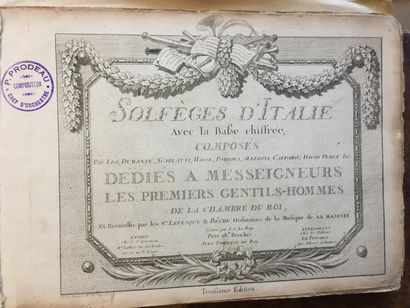 null METHODES - Réunion de 4 volumes: 1/Solfèges d'Italie avec la basse chiffrée...