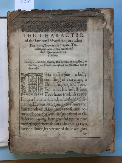 null CORYATE (Thomas): Coryats Crudities. Hastily gobled up in five Moneths travels......