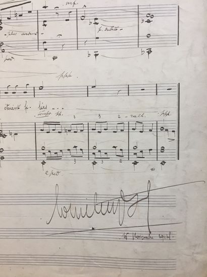 null BEYDTS (Louis) composer from Bordeaux 1895-1953: Handwritten score: "Le Passé...