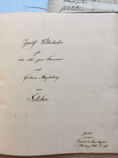 null MELODIES - ROMANCES - AIRS Divers - réunion de manuscrits du XIXe siècle: 1/Zwölf...