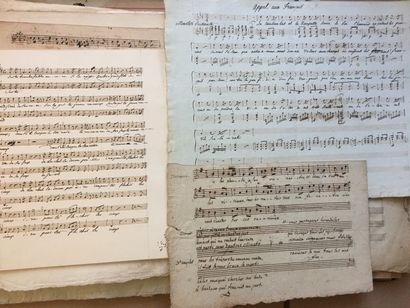 null GUITAR - Important collection of about 43 early scores, almost all manuscript,...