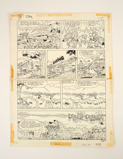 null LAGAS
Sam et l’ours
Planche publiée dans le Journal de Tintin
Encre de chine...