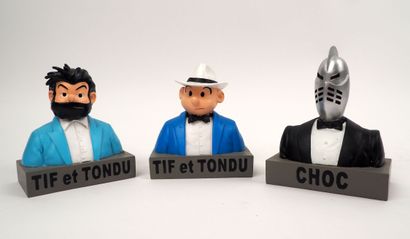 null WILL
Tif et Tondu
Ensemble de trois figurines en buste marquées Dupuis 2014
Bon...
