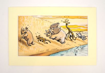 null DE MOOR Johan
The flight of the animals
Watercolor and India ink signed at the...