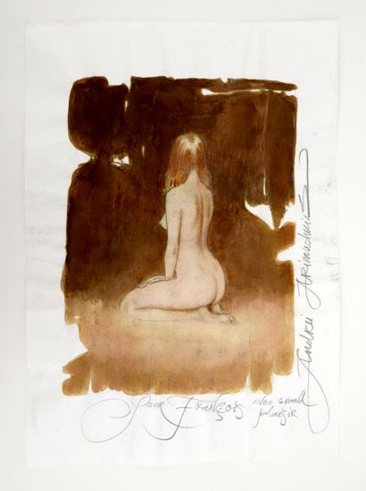 null ARINOUCHKINE Andrei
Jeune femme nue de dos
Crayon et lavis d’encre signé à droite
Papier...