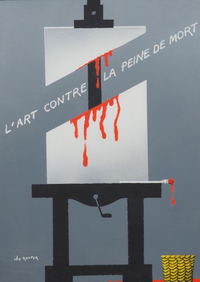 null L’ART CONTRE LA PEINE DE MORT. 2000 (divers 2) 
Gouache sur toile 
68 x 53 cm...