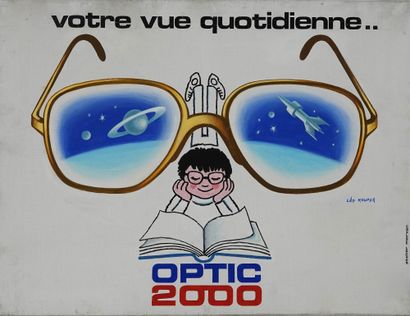 null OPTIC 2000 « VOTRE VUE QUOTIDIENNE… » 
Gouache sur toile – Signée à droite 
Cachet...