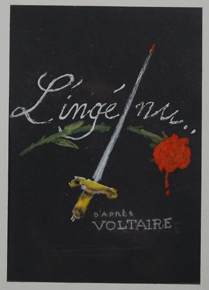 null L’INGÉNU d’après Voltaire. (divers 4) 
2 études préparatoires 
25 x 18 cm et...