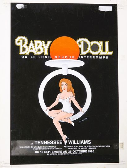 null BABY DOLL de Tennessee Williams. 1988 (divers 7) 
1 Gouache – Signée en bas...