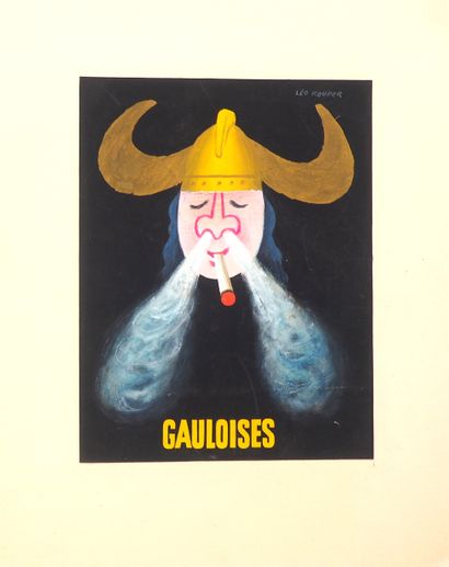 null GAULOISES. About 1953 
Study/mixed media - Signed upper right 
17 x 13 cm (plus...