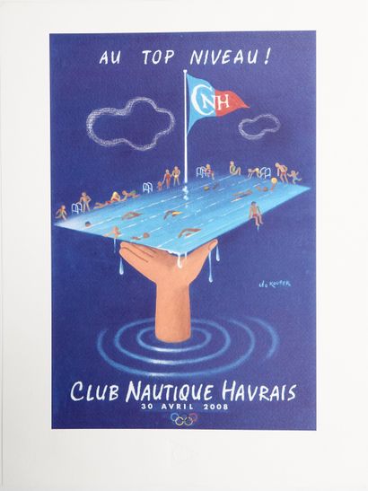 null CLUB NAUTIQUE HAVRAIS « AU TOP NIVEAU ! ». 2008 (divers 8) 
2 gouaches
46 x...