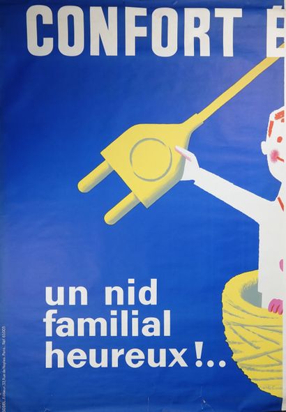 null ELECTRICAL COMFORT " A HAPPY FAMILY NEST! . (2 posters)
Printed by Sodel, Paris...
