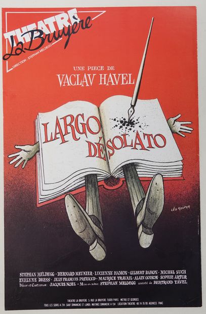 null THÉÂTRE LA BRUYÈRE. LARGO DÉSOLATO de Vaclav Havel. 1986 (divers 7) 
3 gouaches...