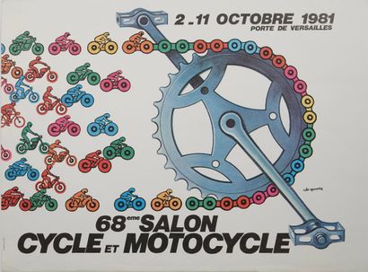 null 68eme SALON « CYCLE et MOTOCYCLE ». 2-11 octobre 1981 (divers 7)
1 gouache sur...