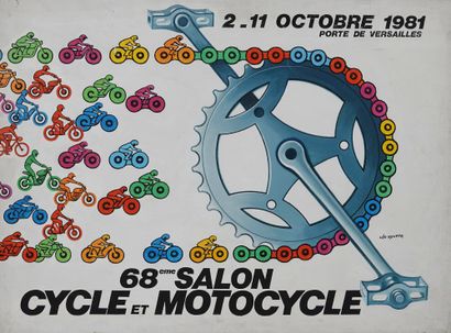 null 68eme SALON « CYCLE et MOTOCYCLE ». 2-11 octobre 1981 (divers 7)
1 gouache sur...