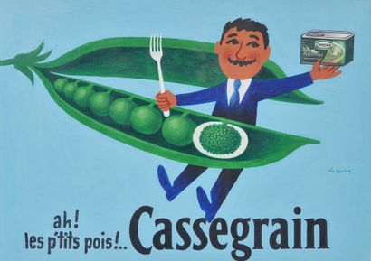 null CASSEGRAIN " AH ! THE PEAS !... " 
Gouache 
Signed on the right 
44 x 54 cm...