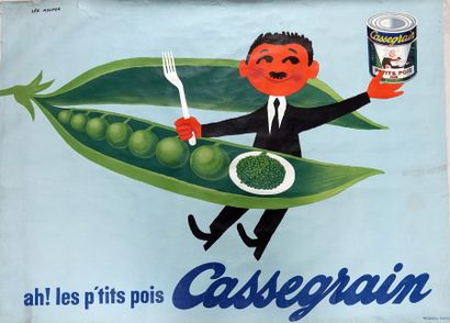 null CASSEGRAIN « AH ! LES P’TITS POIS CASSEGRAIN » Promos-Paris 
116 x 157 cm 
Entoilage...