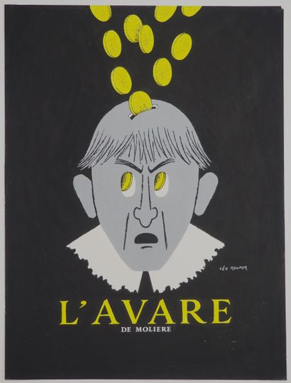 null THE AVARE 
Gouache on Canson - Signed lower right 
60 x 45 cm 
Good condition...