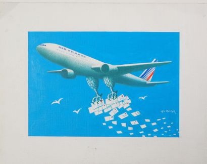 null AIR France et ADAM VACANCES  (2) 
Technique mixte sur papier/sur carton 
22...