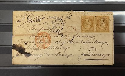 null Classical France : Rare set of cancels and letters with Ceres IIIrd Republic...