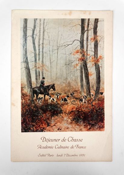 ACADEMIE CULINAIRE DE FRANCE: Hunting lunch...