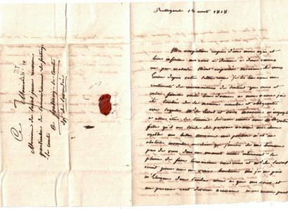 null GERS. Eglé de BELLEGARDE. Lettre A.S. Écrite à BELLEGARDE (32) le 15 août 1818...