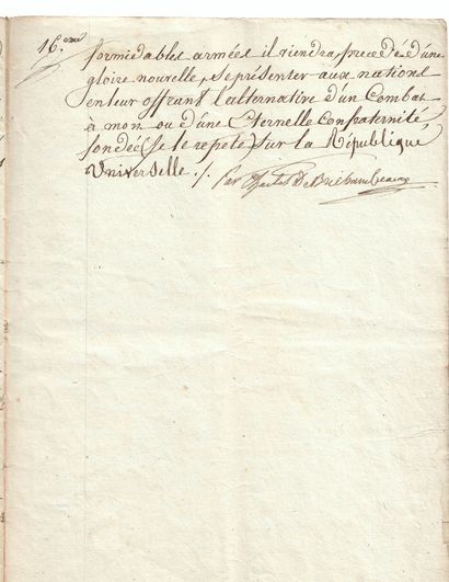 null CAMPAGNE DE FRANCE. NANCY (54), le 15 mars 1814 - RÉQUISITOIRE Autographe Signée...