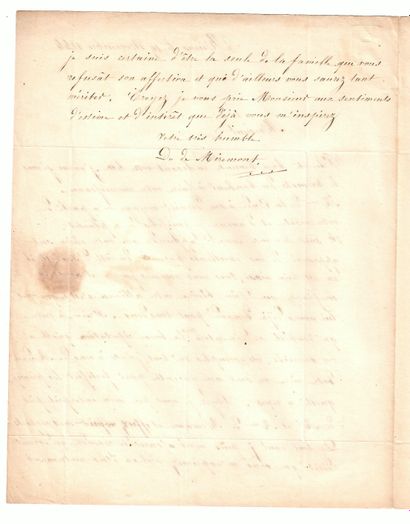 null Alphonsine Delphine de MIREMONT (Reims 1864 - 1864). Letter A.S. written in...