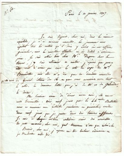 null BARROIS, Adélaïde (Adèle) Jeanne Victoire, née LEVEQUE DE VILMORIN. Letter addressed...