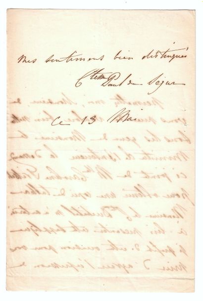 null Countess Paul de SÉGUR, Amélie GREFFULHE (1812 - 1902) - Letter A.S. written...