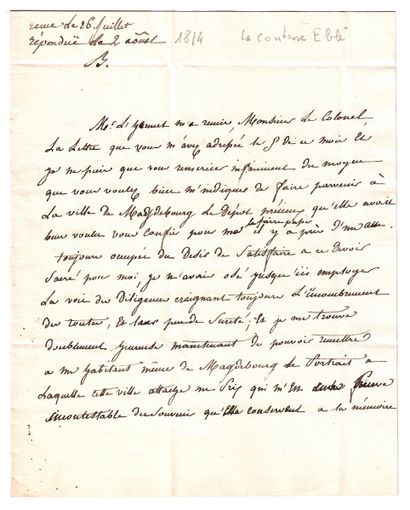 null La Comtesse EBLÉ, née Édeline Louise Fréteau de Pény (1789-1838), fille d'Emmanuel...